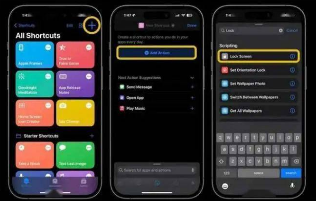 济宁苹果14锁屏维修店分享iPhone14升级iOS16.4后如何创建锁屏快捷方式 